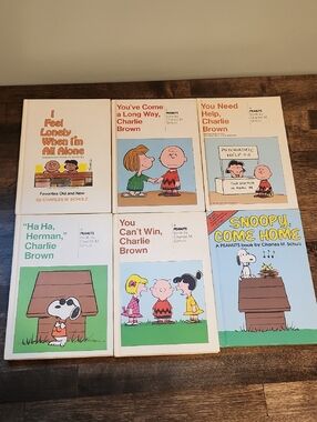 Peanuts Charlie Brown Snoopy Vintage Hardcover Book Lot Set Of 6